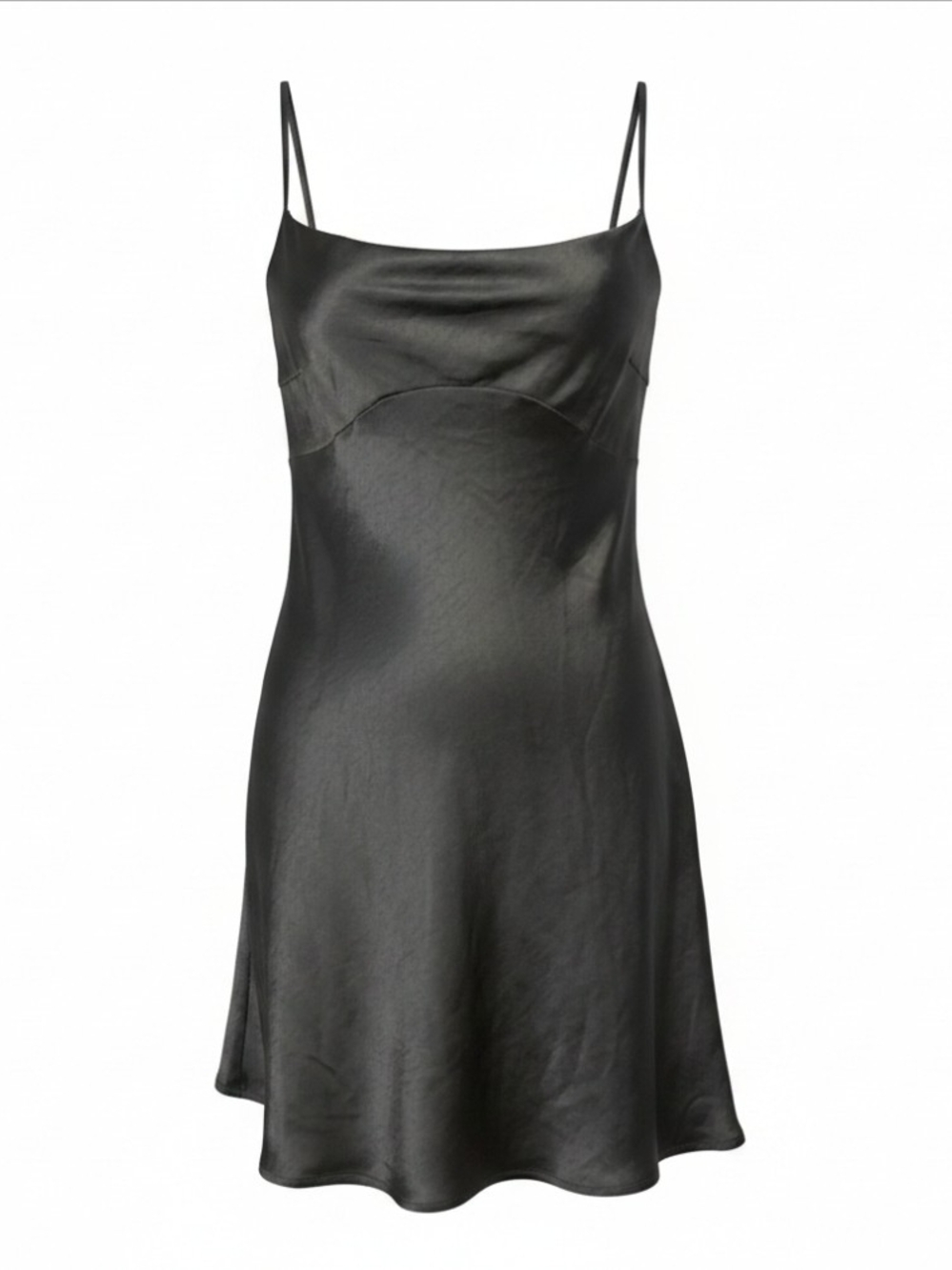 Black Sexy Princess Polly Satin Party Slip Mini Dress. NWT. Size 12.